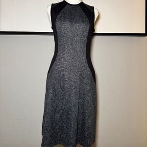 Michael Kors Knit Dress – Size 4 – Black-White Tweed Look with Black Panels